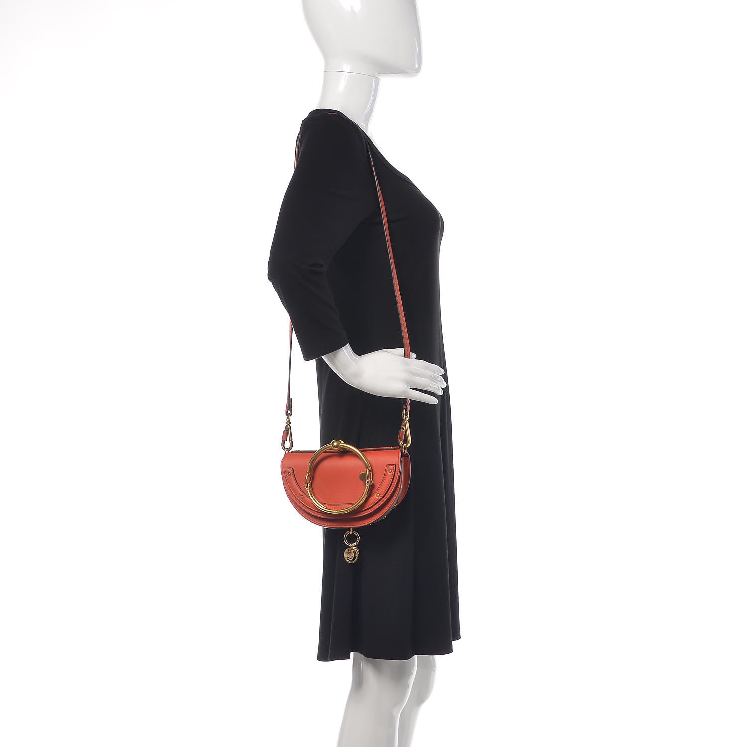 Chloe Calfskin Small Nile Bracelet Minaudiere Bag Sepia Red 2 of 6