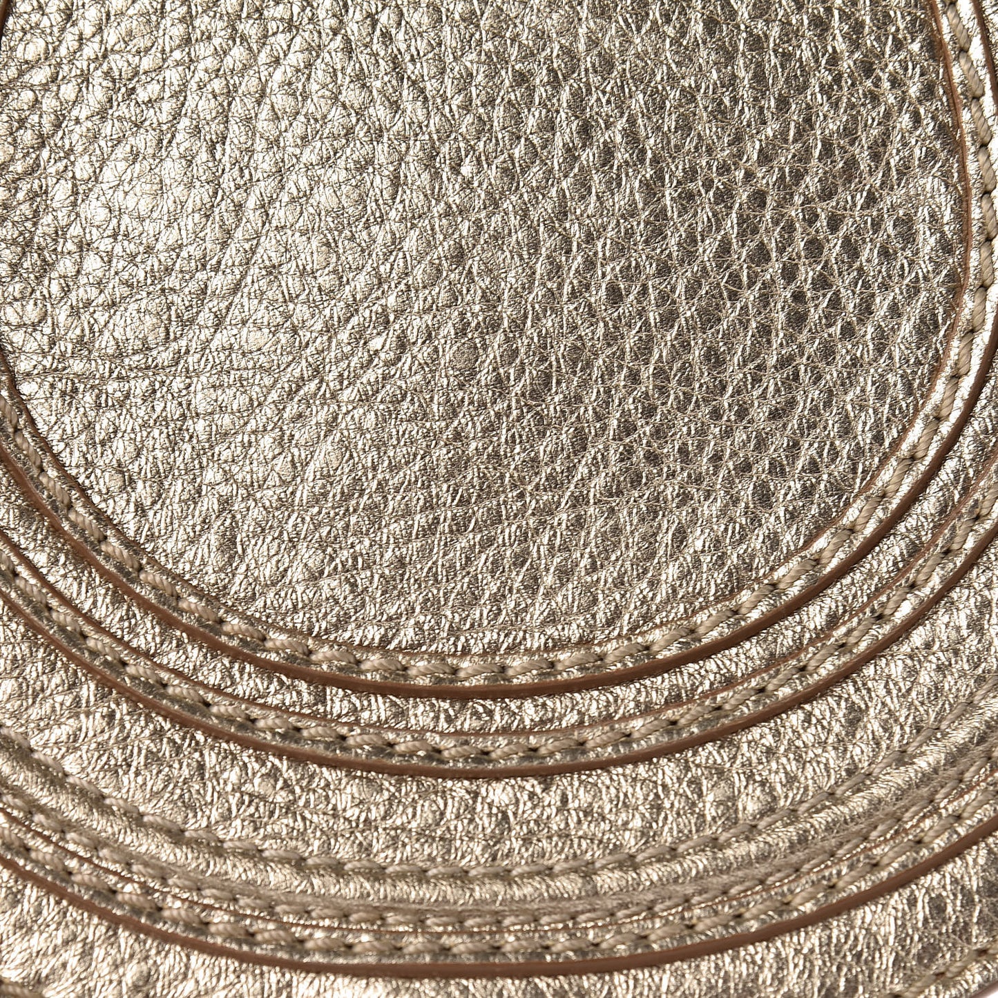 Metallic Calfskin Mini Marcie Round Crossbody Bag Gold
