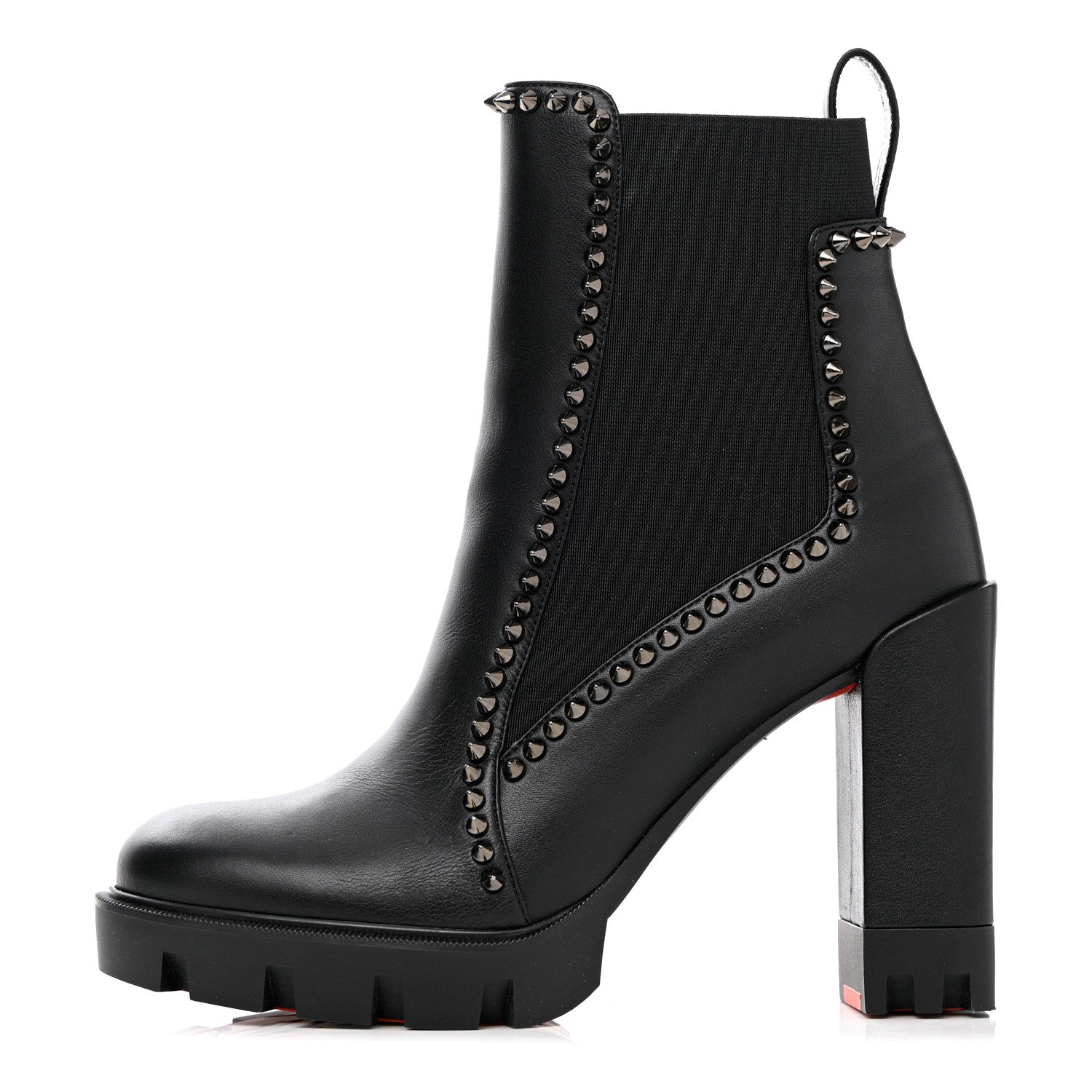 Christian Louboutin Nappa Out Line Spike Lug 100 Boots 37.5 Black 1 of 16