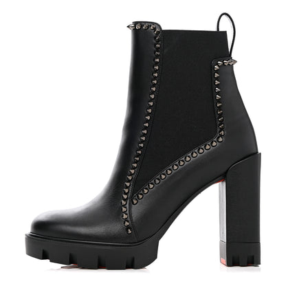 Christian Louboutin Nappa Out Line Spike Lug 100 Boots 37.5 Black 1 of 16