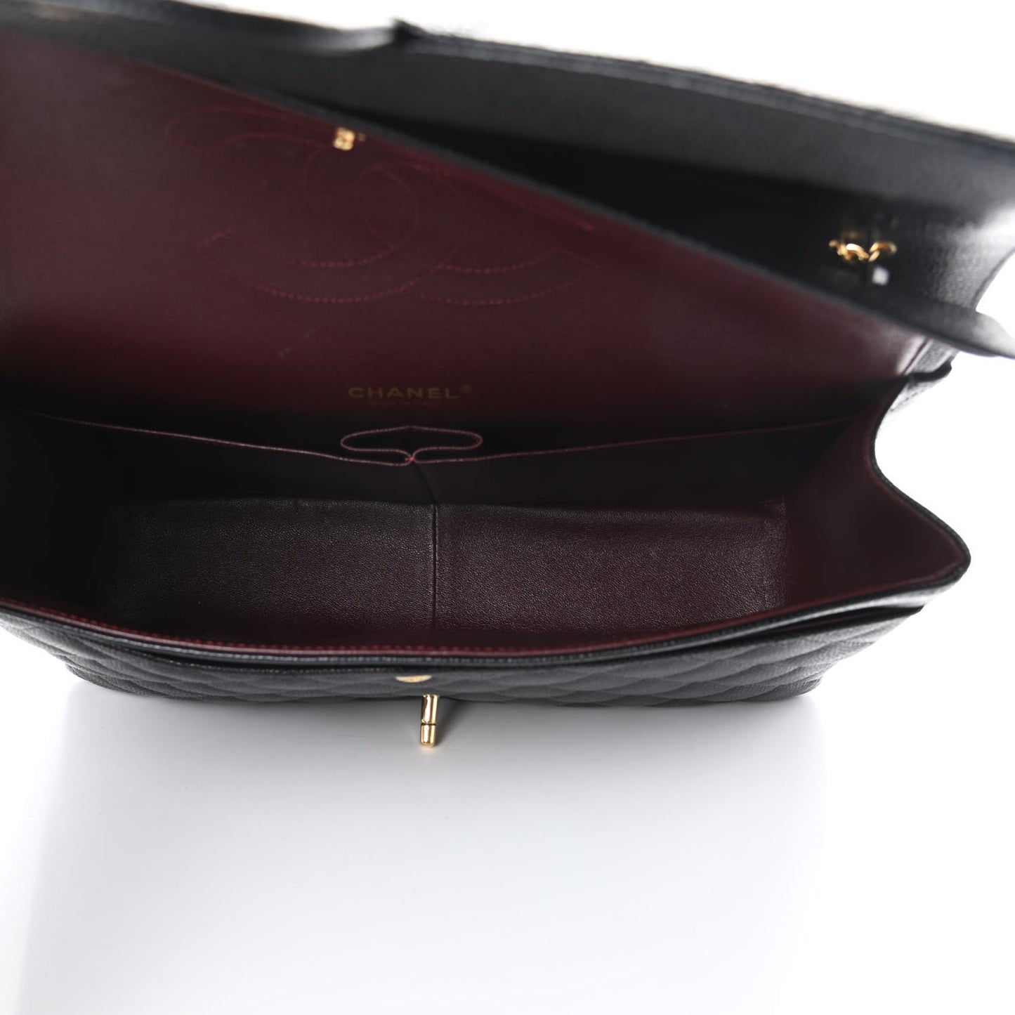 Caviar Quilted Maxi Double Flap Black