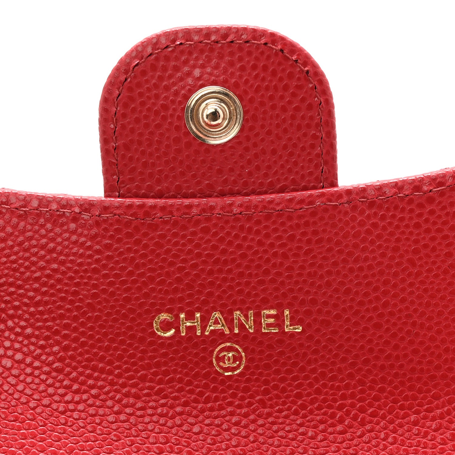 Chanel Caviar Quilted Flap Card Holder Wallet Red 6 of 9