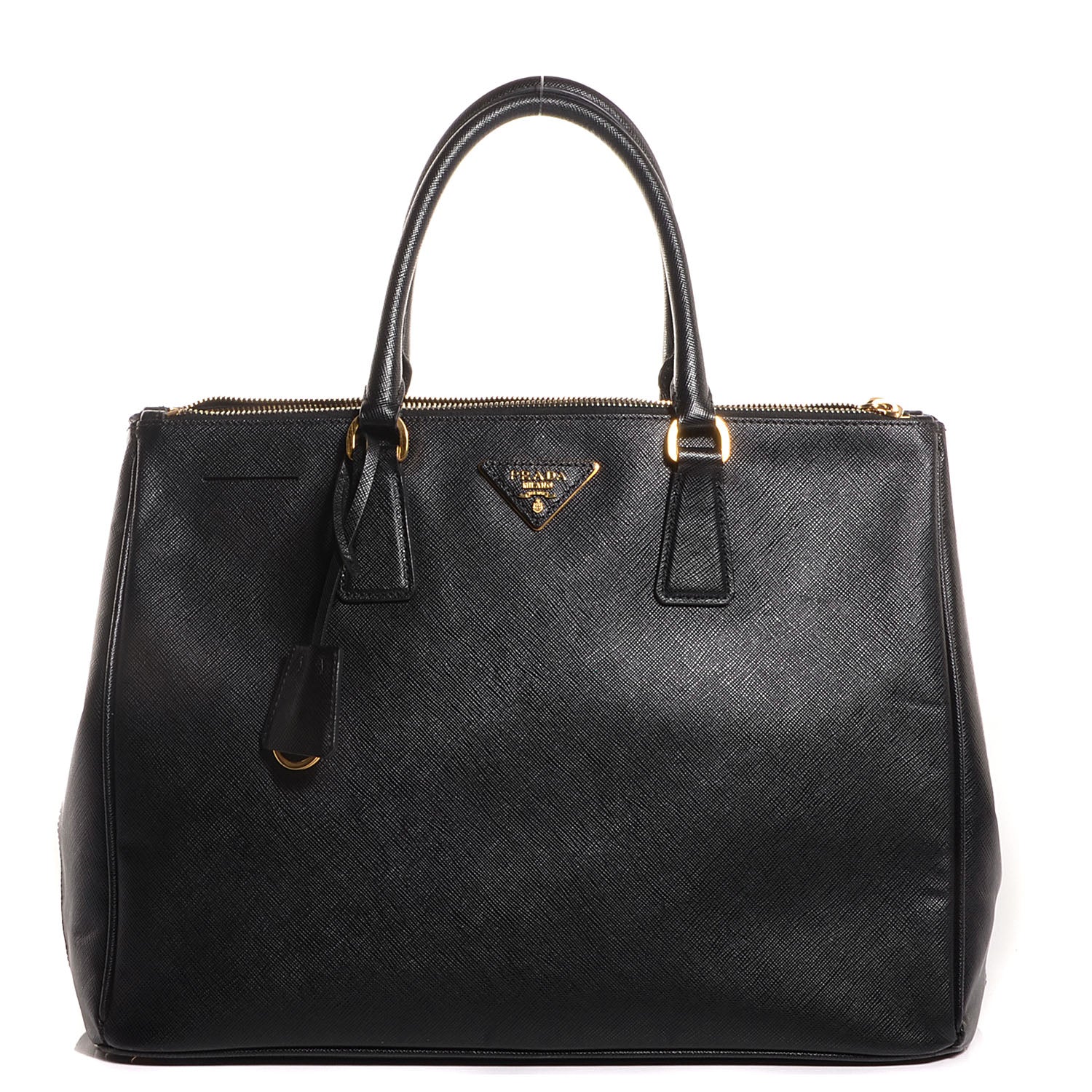 Prada Saffiano Lux Large Double Zip Tote Nero Black 1 of 12