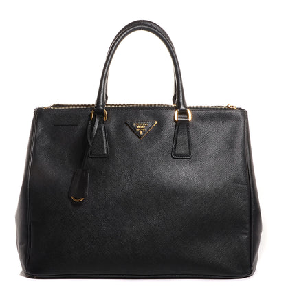 Prada Saffiano Lux Large Double Zip Tote Nero Black 1 of 12