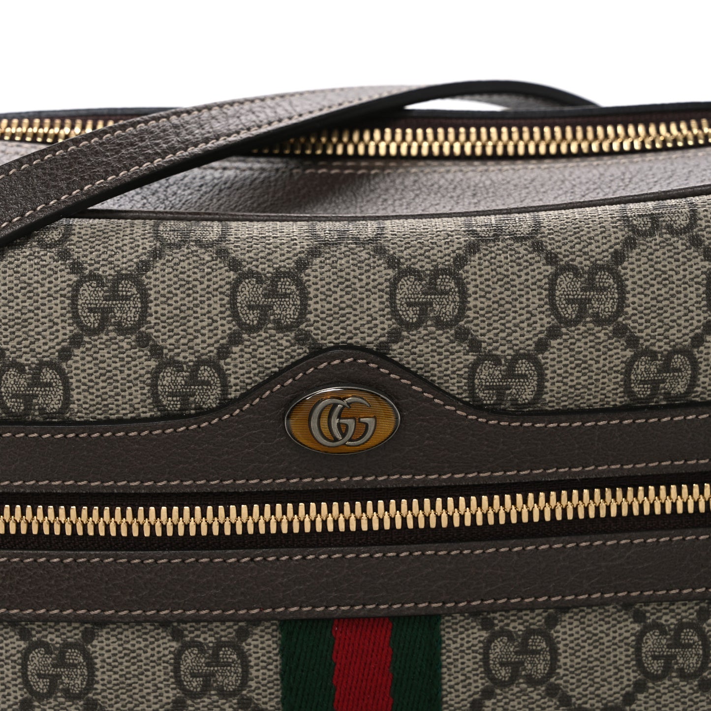 GG Supreme Monogram Web Small Ophidia Shoulder Bag Brown
