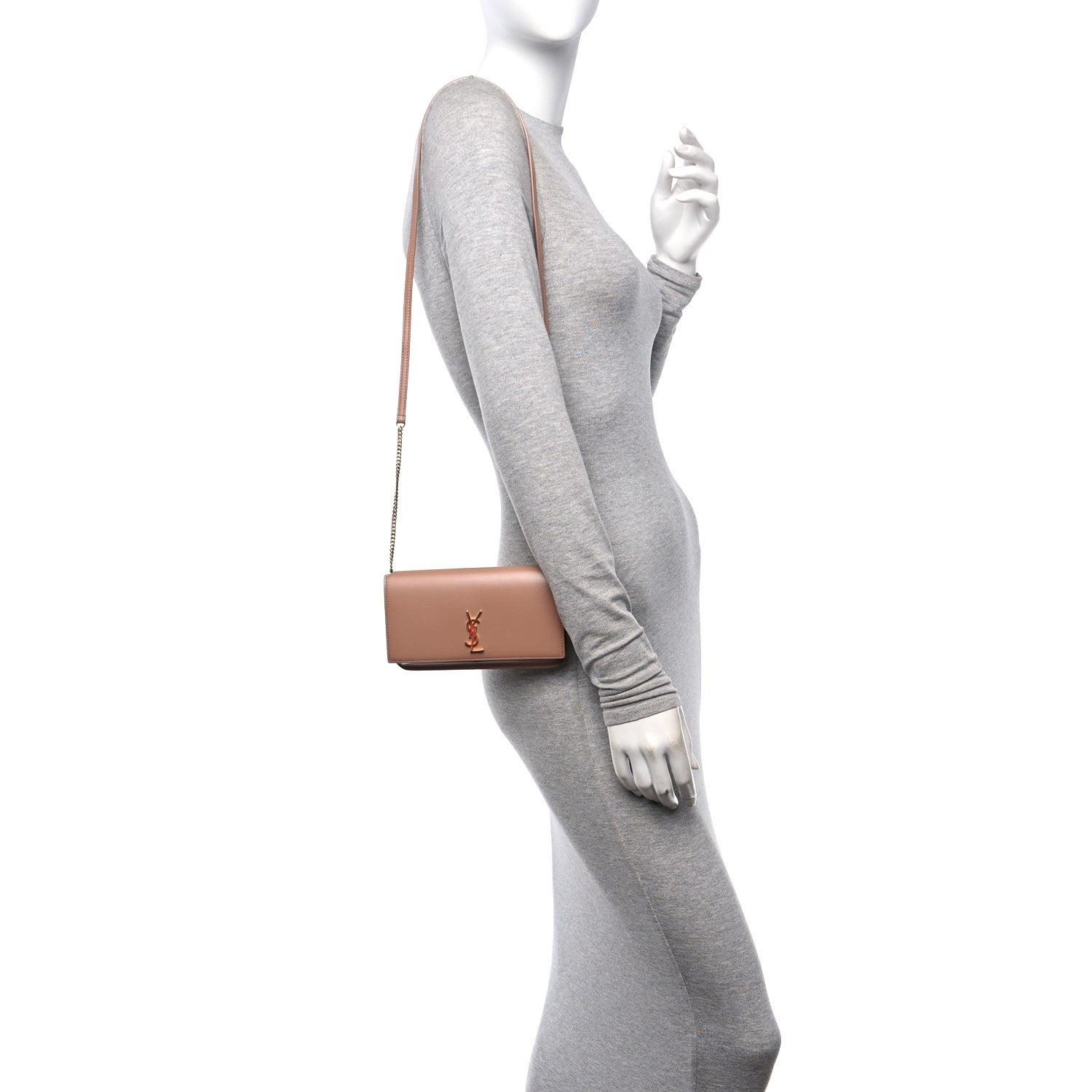 Saint Laurent Smooth Calfskin Monogram Phone Holder Crossbody Vintage Peach 2 of 12