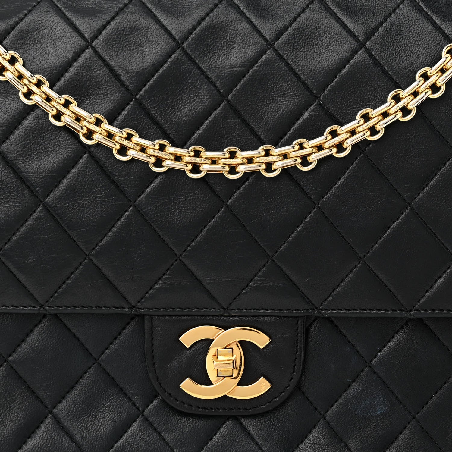 Chanel Lambskin Quilted Medium Double Flap Bijoux Chain Black 8 of 13
