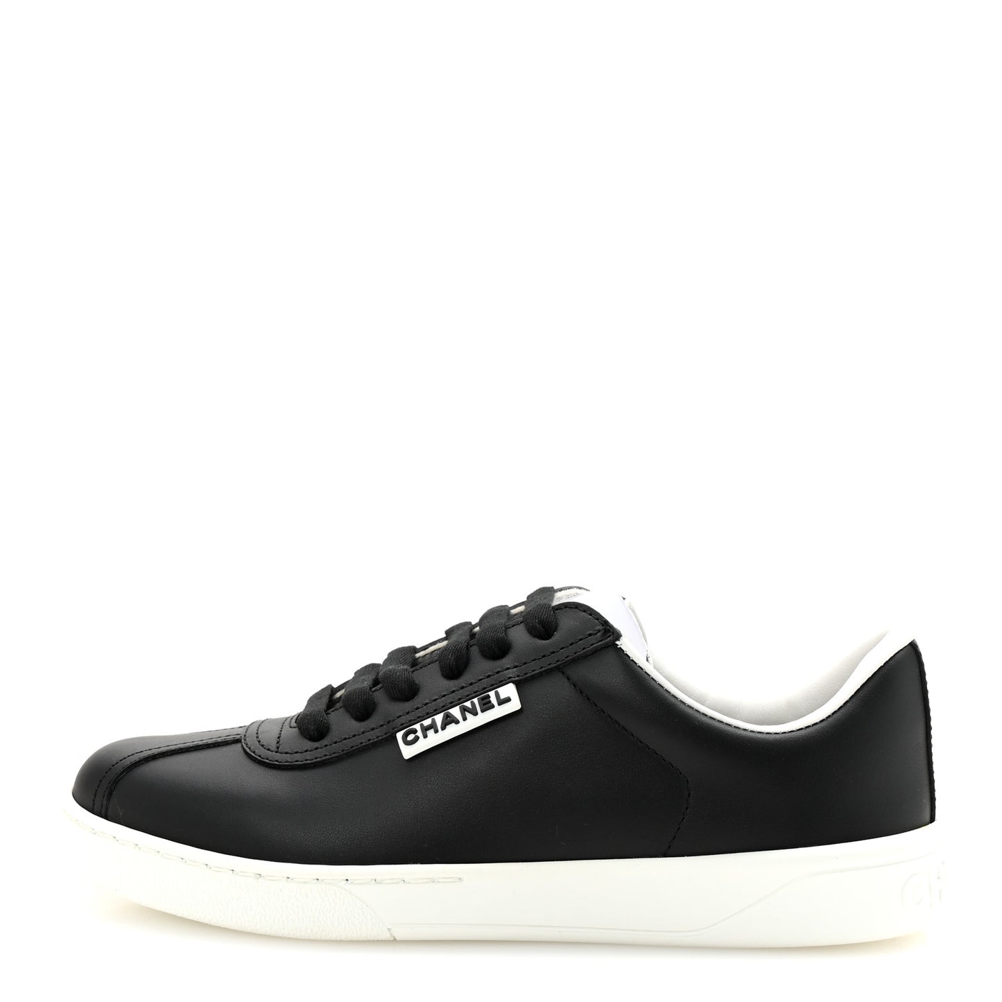 Calfskin CC Womens Sneakers 35 Black