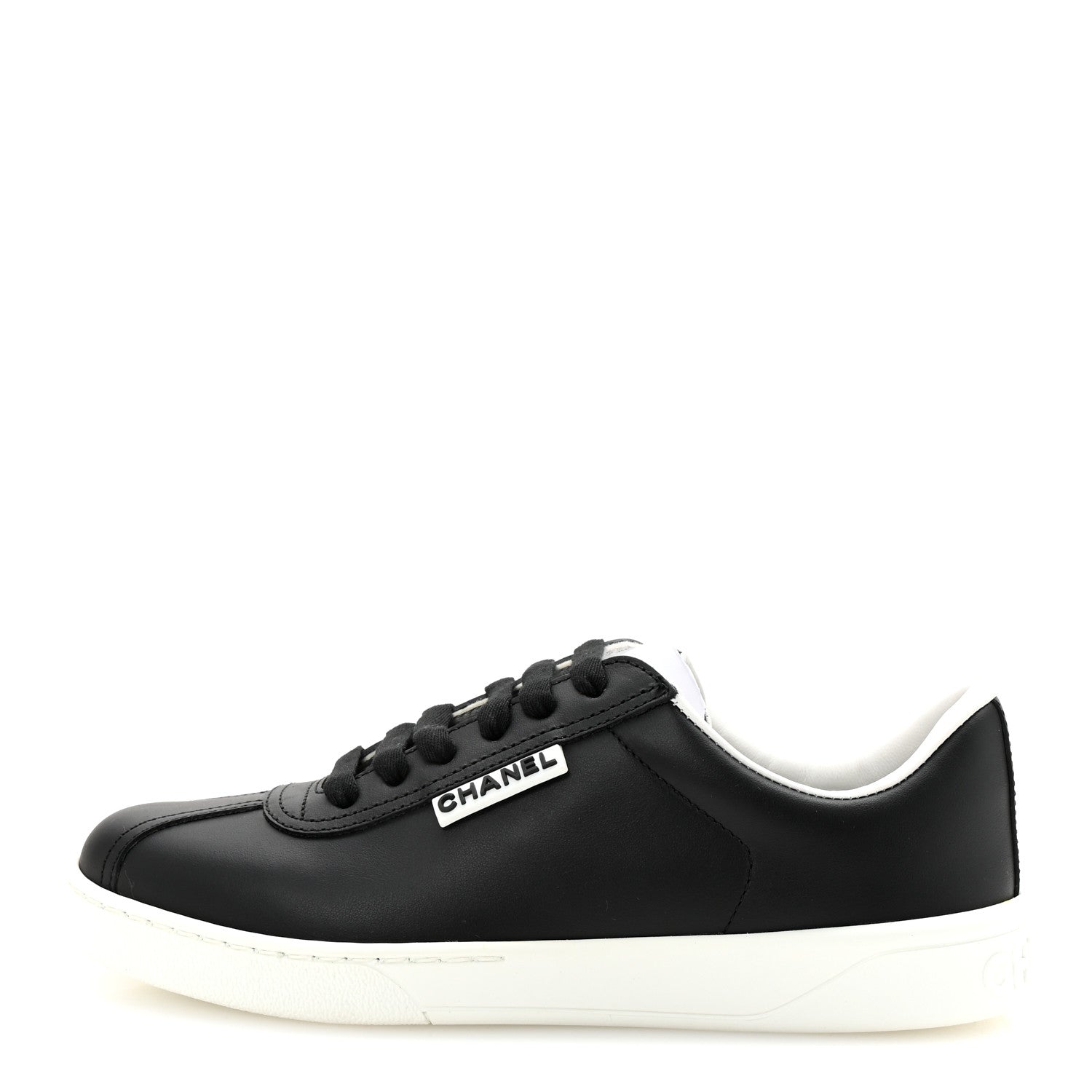 Chanel Calfskin CC Womens Sneakers 35 Black 1 of 9