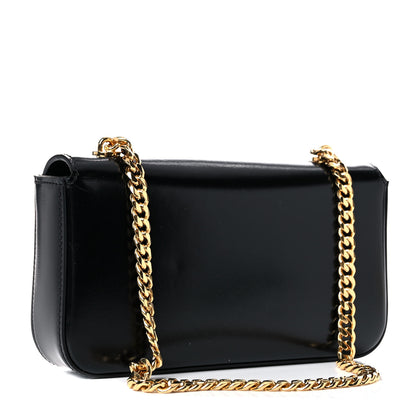 Celine Shiny Calfskin Cuir Triomphe Chain Shoulder Bag Black 3 of 12