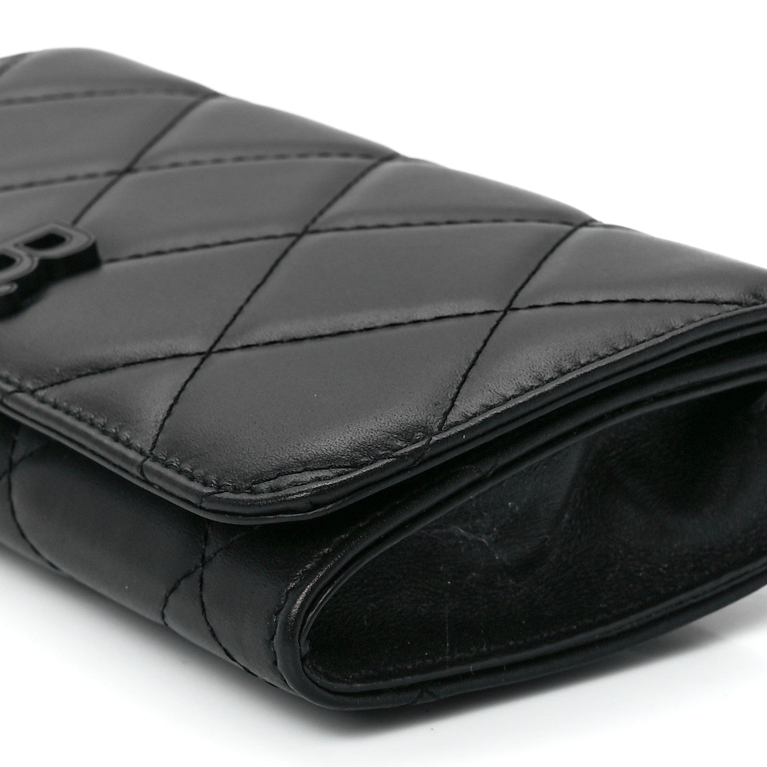 Balenciaga Nappa Calfskin Quilted Touch B Phone Holder With Strap Black 11 of 11