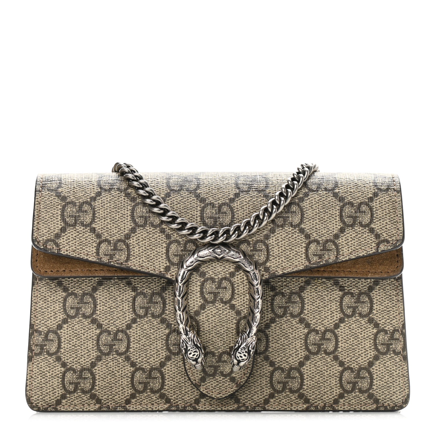 Gucci GG Supreme Monogram Super Mini Dionysus Shoulder Bag Taupe 1 of 11