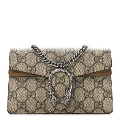 Gucci GG Supreme Monogram Super Mini Dionysus Shoulder Bag Taupe 1 of 11