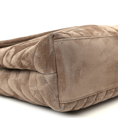 Saint Laurent Suede Y Quilted Monogram Medium Loulou Chain Satchel Taupe 11 of 12