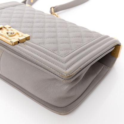 Chanel Caviar Quilted Medium Boy Flap Grey 11 of 12