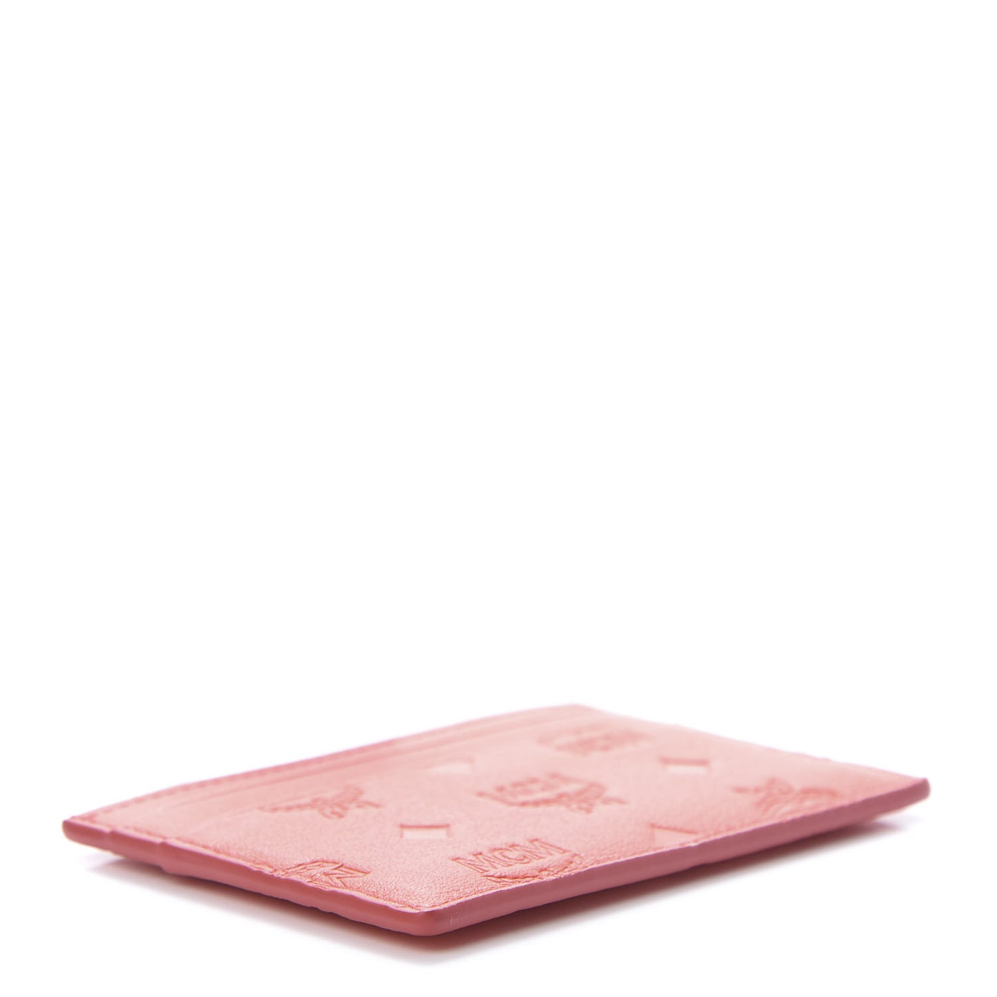 Calfskin Calfskin Ottomar Monogram Card Case Hot Coral