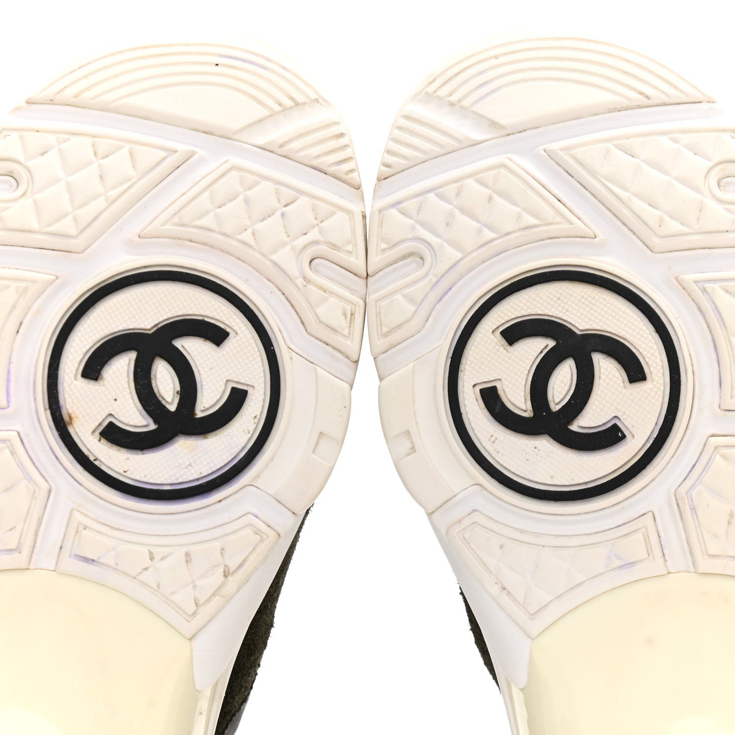 Chanel Fabric Calfskin Suede CC Womens Sneakers 36 Dark Green 8 of 12