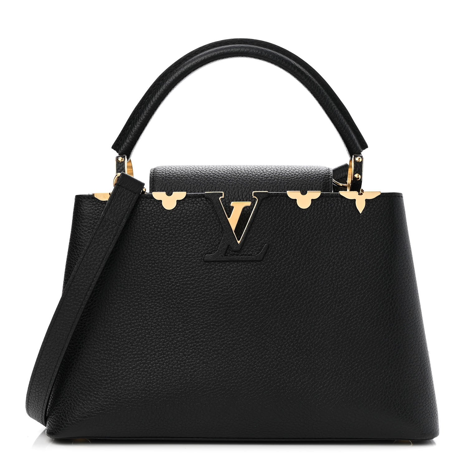 Louis Vuitton Taurillon Embellished Flower Crown Capucines PM Black 1 of 7
