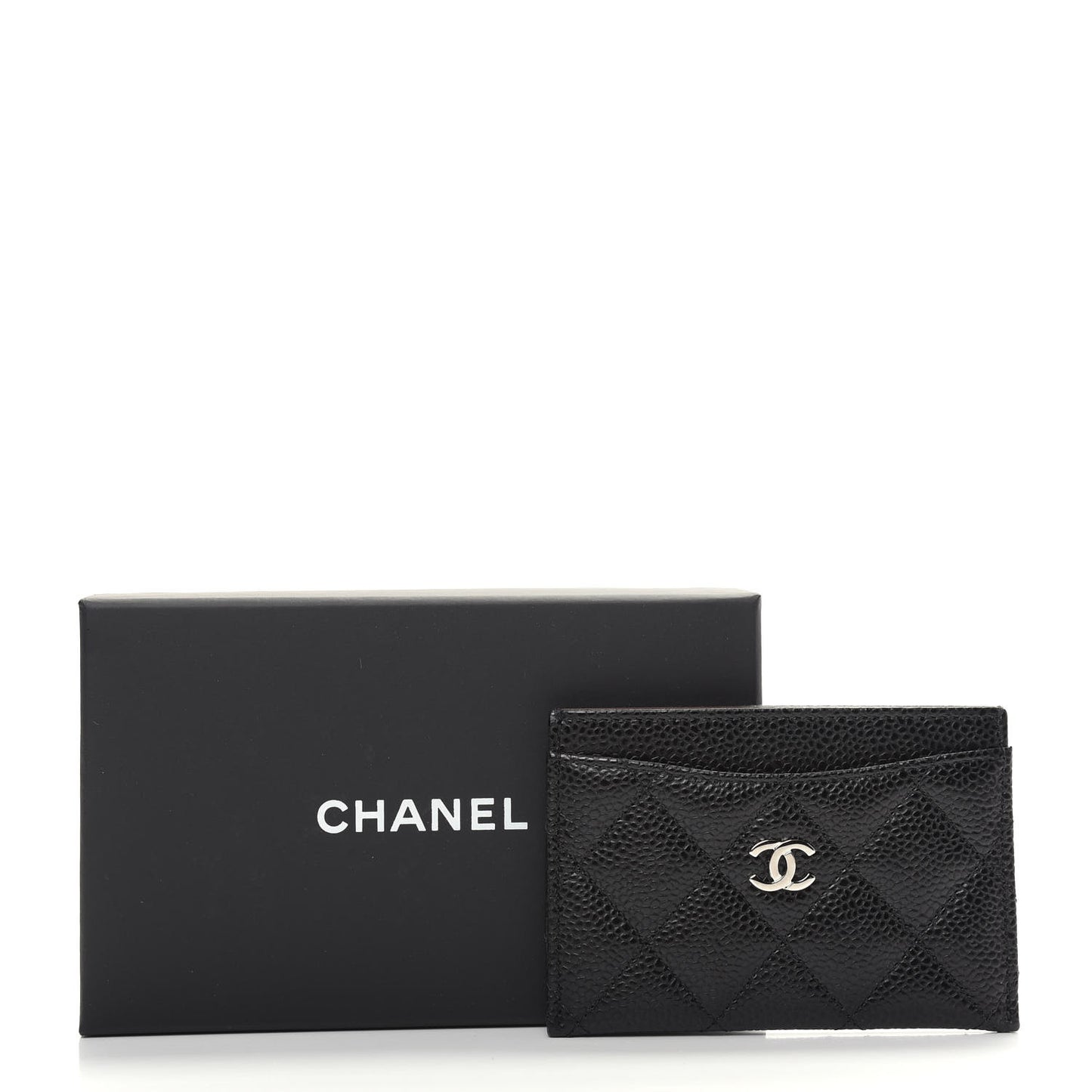 Caviar Quilted Card Holder Black