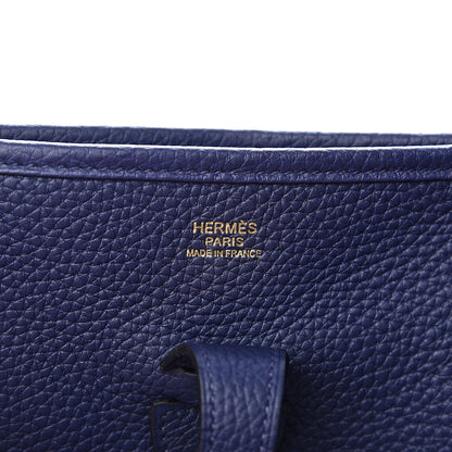 Hermes Taurillon Clemence Evelyne III PM Bleu Encre 6 of 11