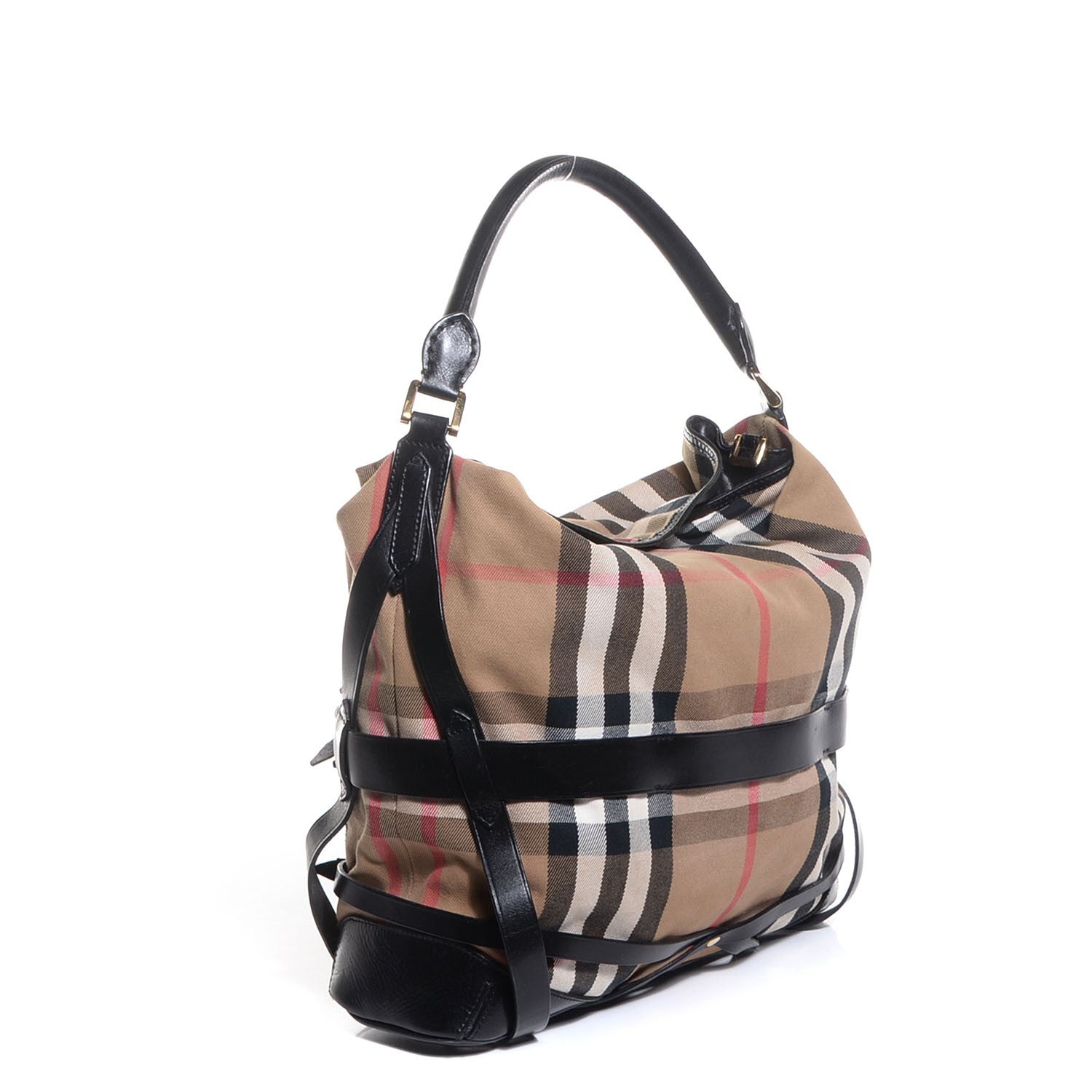 Burberry House Check Bridle Calfskin Medium Gosford Hobo Black 3 of 12