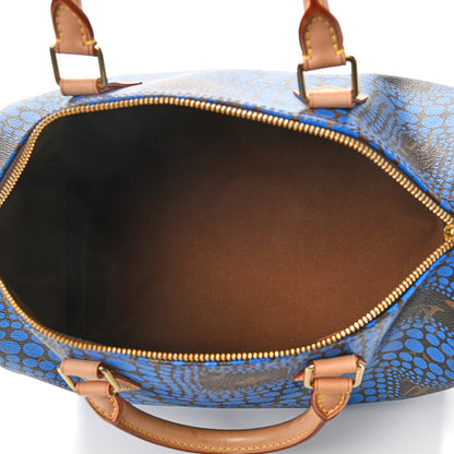 Louis Vuitton Monogram Kusama Town Speedy 30 Blue 10 of 15