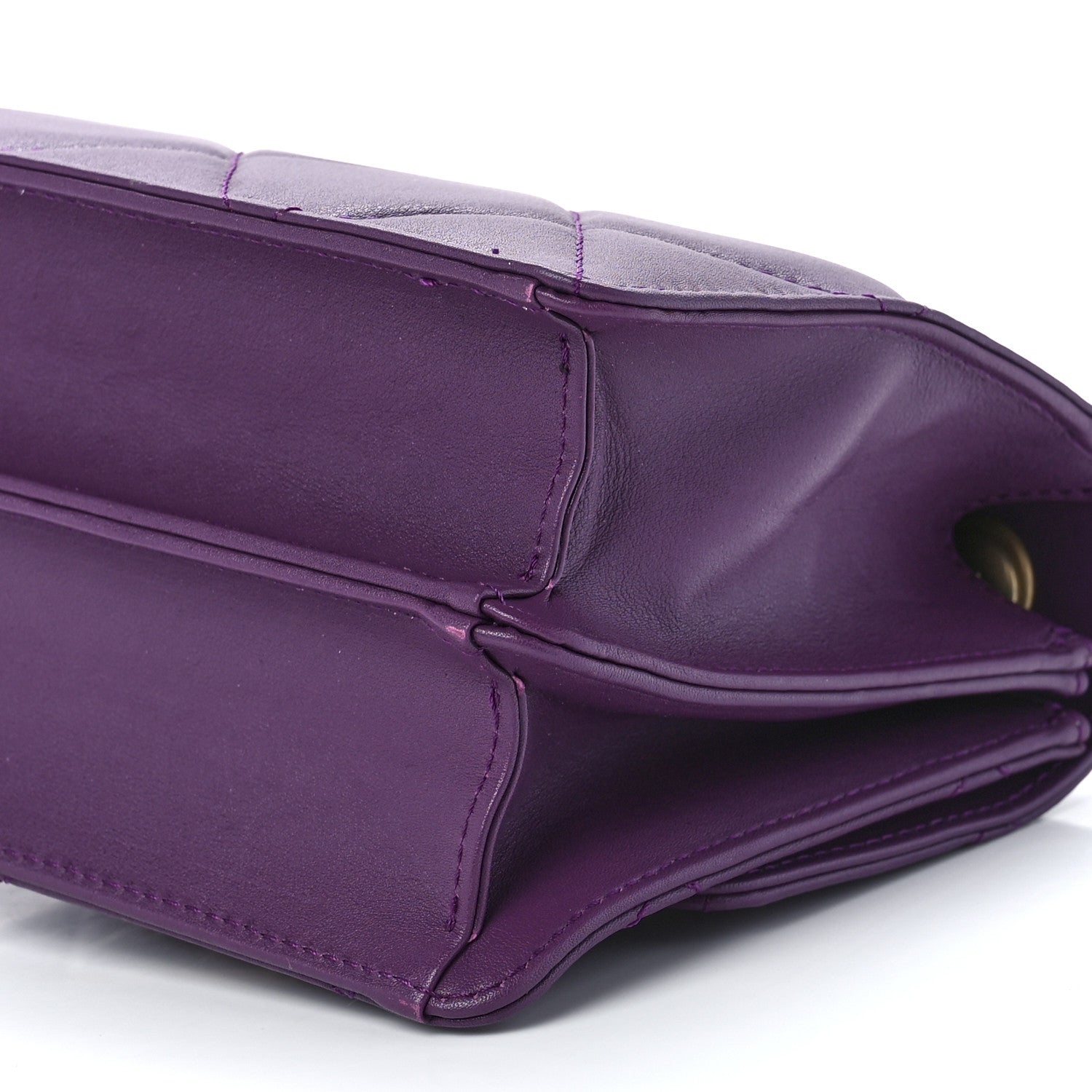 Chanel Calfskin Resin Quilted Mini Flap Purple 10 of 11