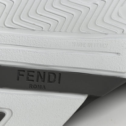 Fendi Vitello Fabric Jacquard FF Mens Fendi Flow Low Top Sneakers 9 Ultra White Grigio Black Argilla 7 of 13