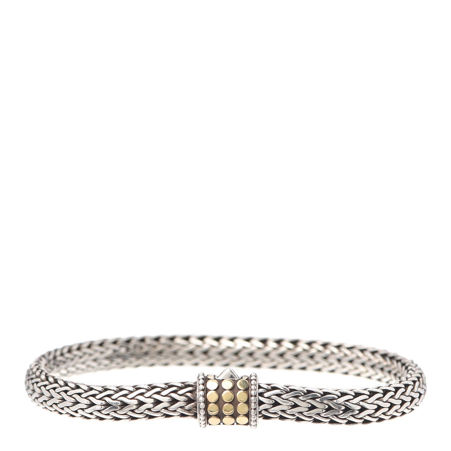 Sterling Silver 18K Yellow Gold 6mm Classic Chain Dot Bracelet