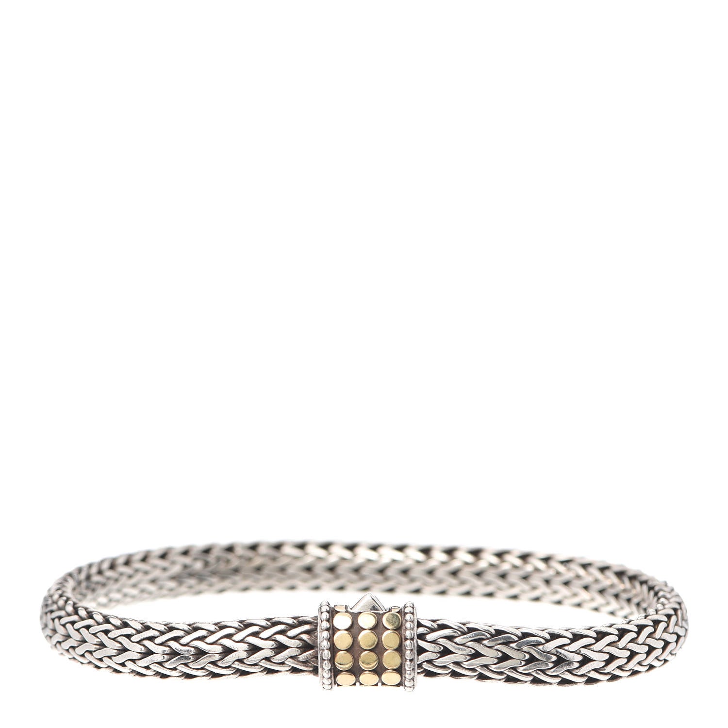 John Hardy Sterling Silver 18K Yellow Gold 6mm Classic Chain Dot Bracelet 1 of 4