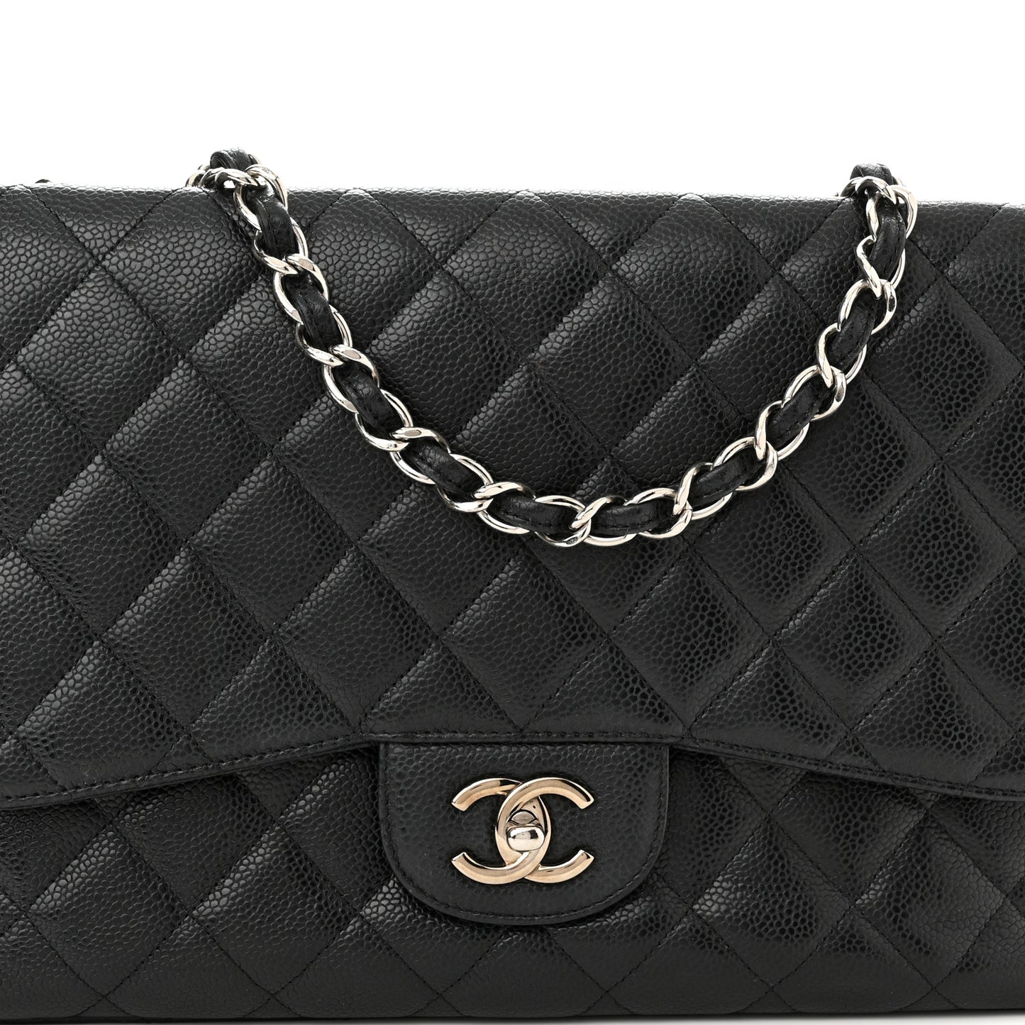 Caviar Quilted Jumbo Single Flap Black