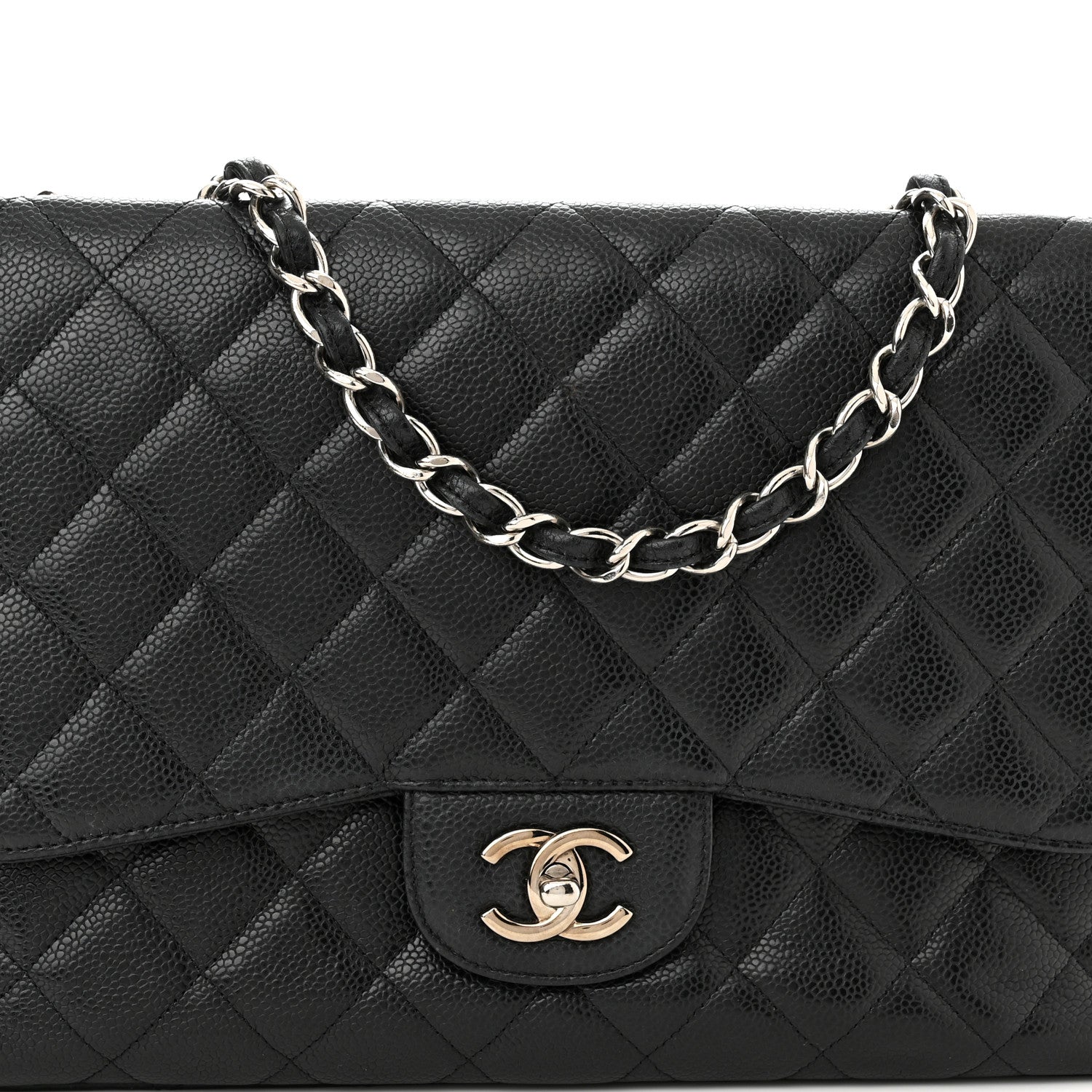 Chanel Caviar Quilted Jumbo Single Flap Black 8 of 13