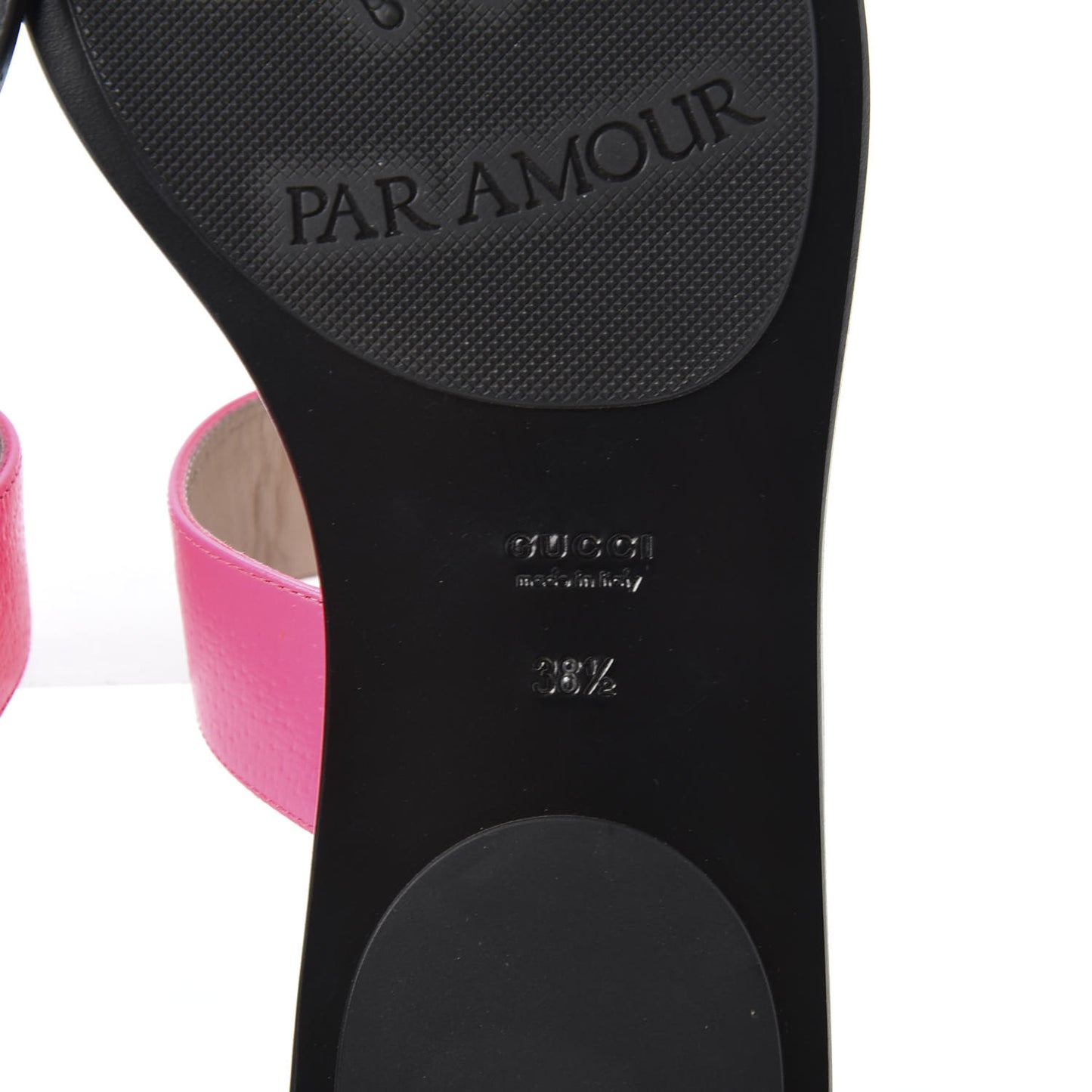 Calfskin GG Marmont Thong Sandals 38.5 Fuxia Fluo
