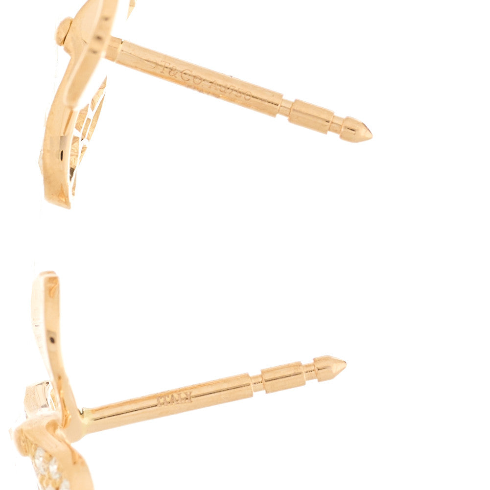 18K Rose Gold Diamond Paper Flowers Earrings