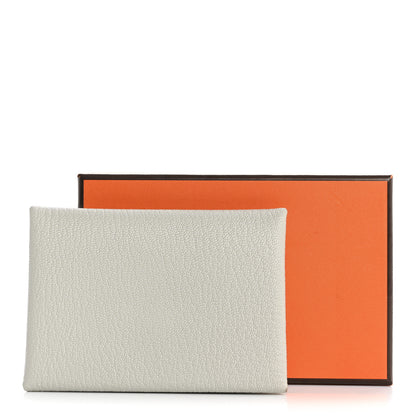 Hermes Chevre Mysore Calvi Duo Card Case Gris Perle 9 of 9