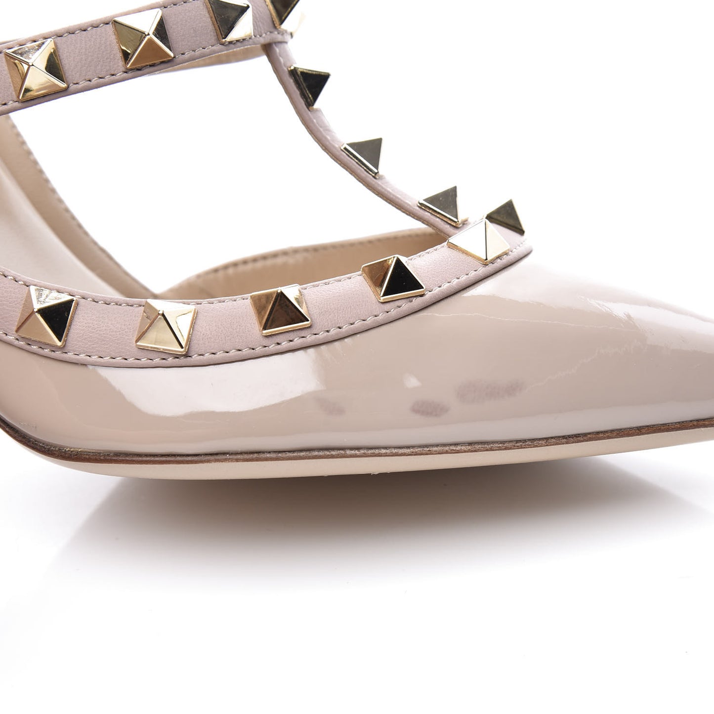 Patent Rockstud Ankle Strap 100mm Pumps 36 Poudre