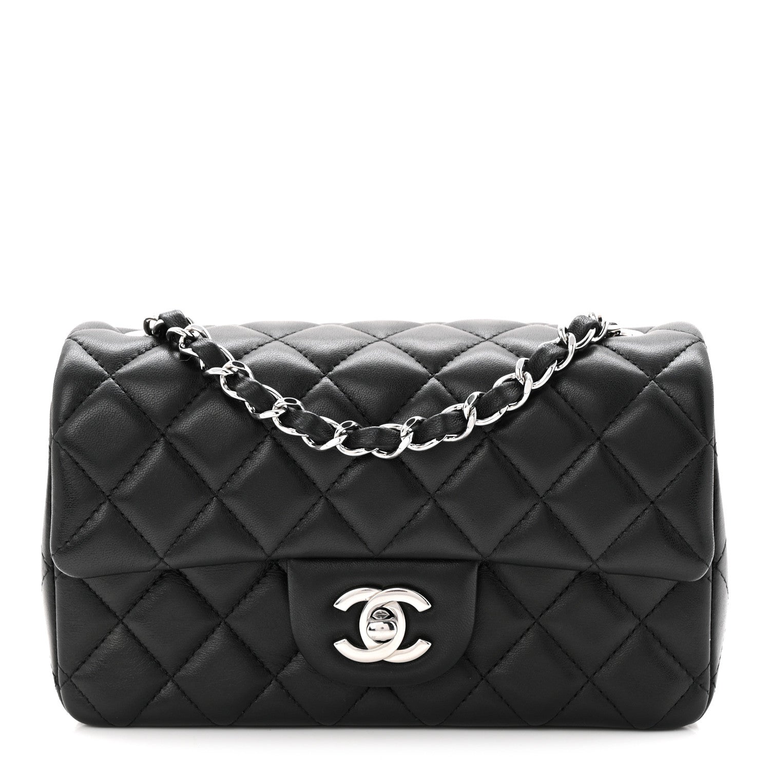 Chanel Lambskin Quilted Mini Rectangular Flap Black 1 of 11