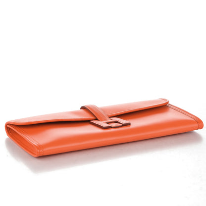 Hermes Lambskin Jige Elan 35 Clutch Orange 4 of 8