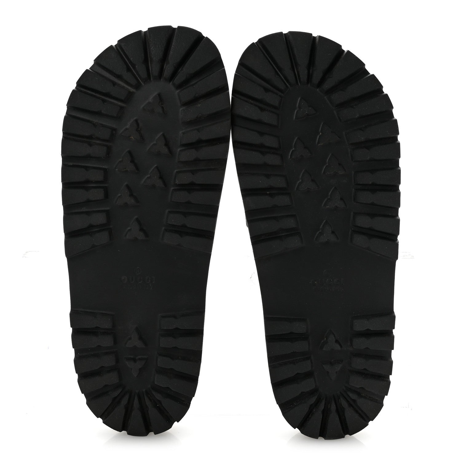 Gucci Rubber Web Mens Lug Sole Slide Sandals 11 Black Green Red 6 of 9