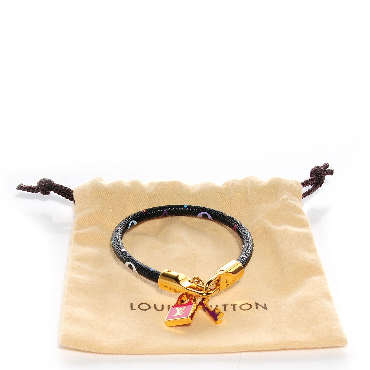 Monogram Multicolor Luck It Bracelet 19 Black