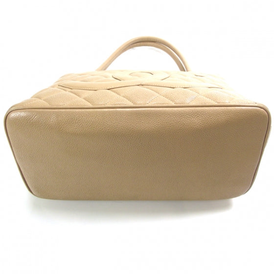 Caviar Quilted Medallion Tote Beige