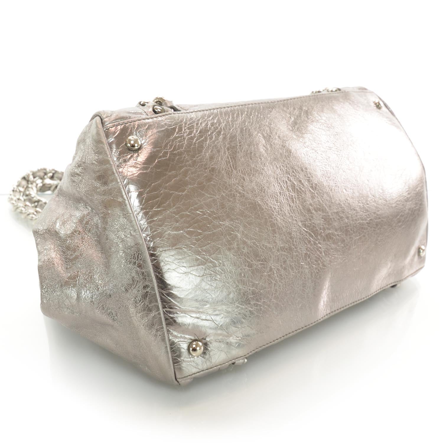 Chanel Leather Modern Chain Tote Metallic 4 of 9