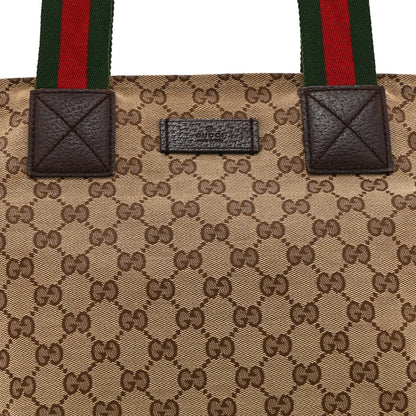 Gucci GG Monogram Medium Web Handle Bucket Tote Dark Brown 8 of 11