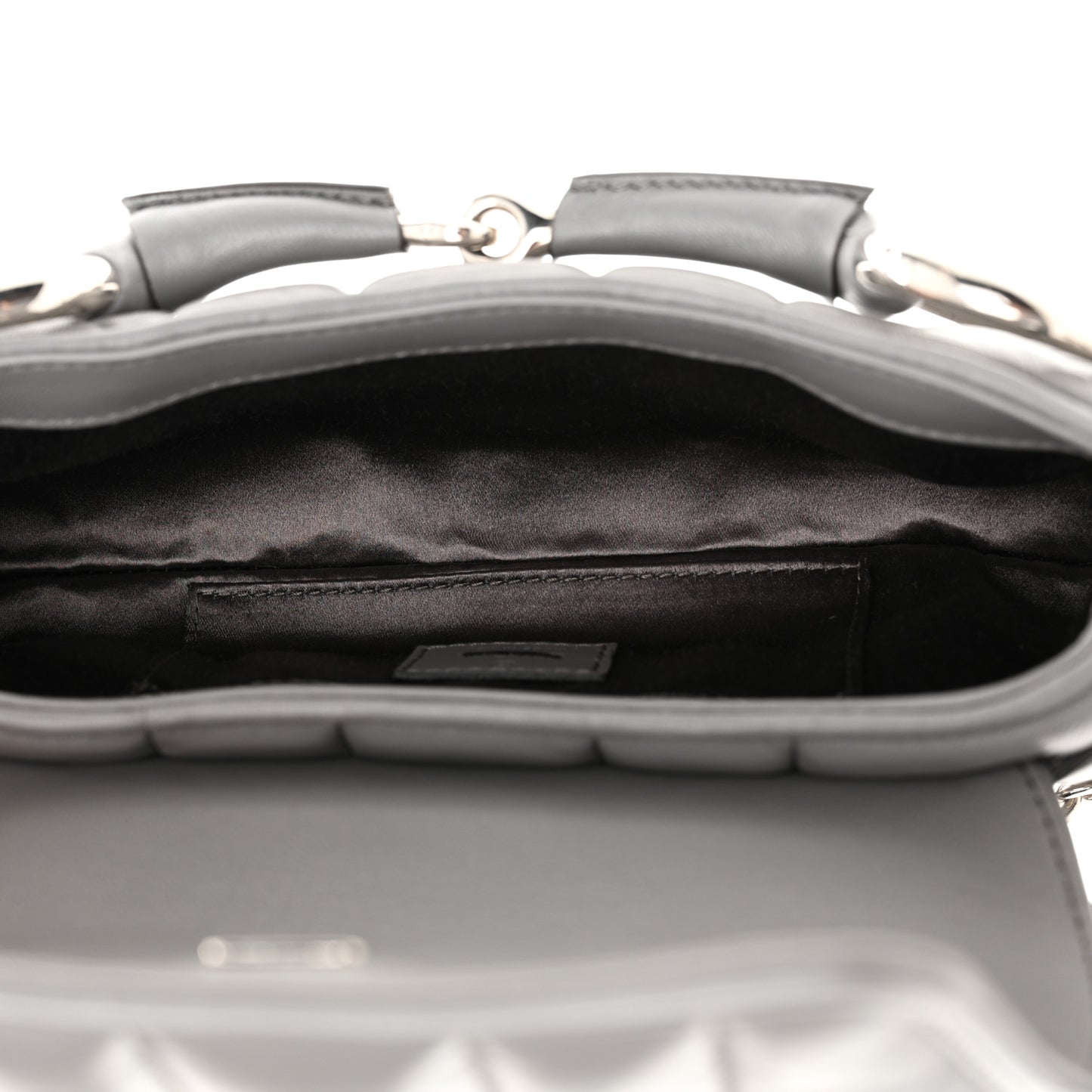 Nappa Vertical Matelasse Small Maxi Horsebit Chain Shoulder Bag Gray