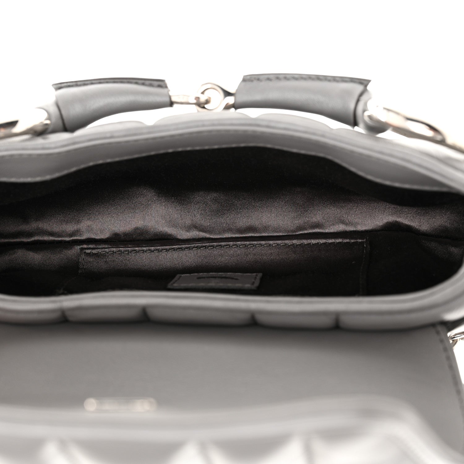 Gucci Nappa Vertical Matelasse Small Maxi Horsebit Chain Shoulder Bag Gray 5 of 12
