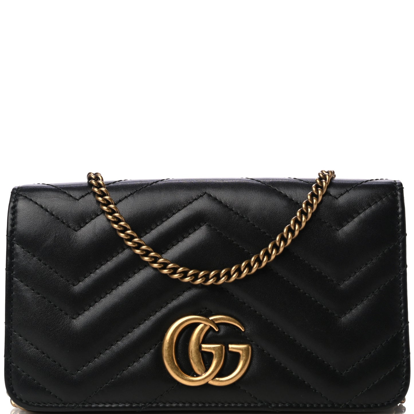 Calfskin Matelasse GG Marmont Mini Bag Black