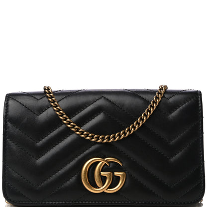 Gucci Calfskin Matelasse GG Marmont Mini Bag Black 7 of 16