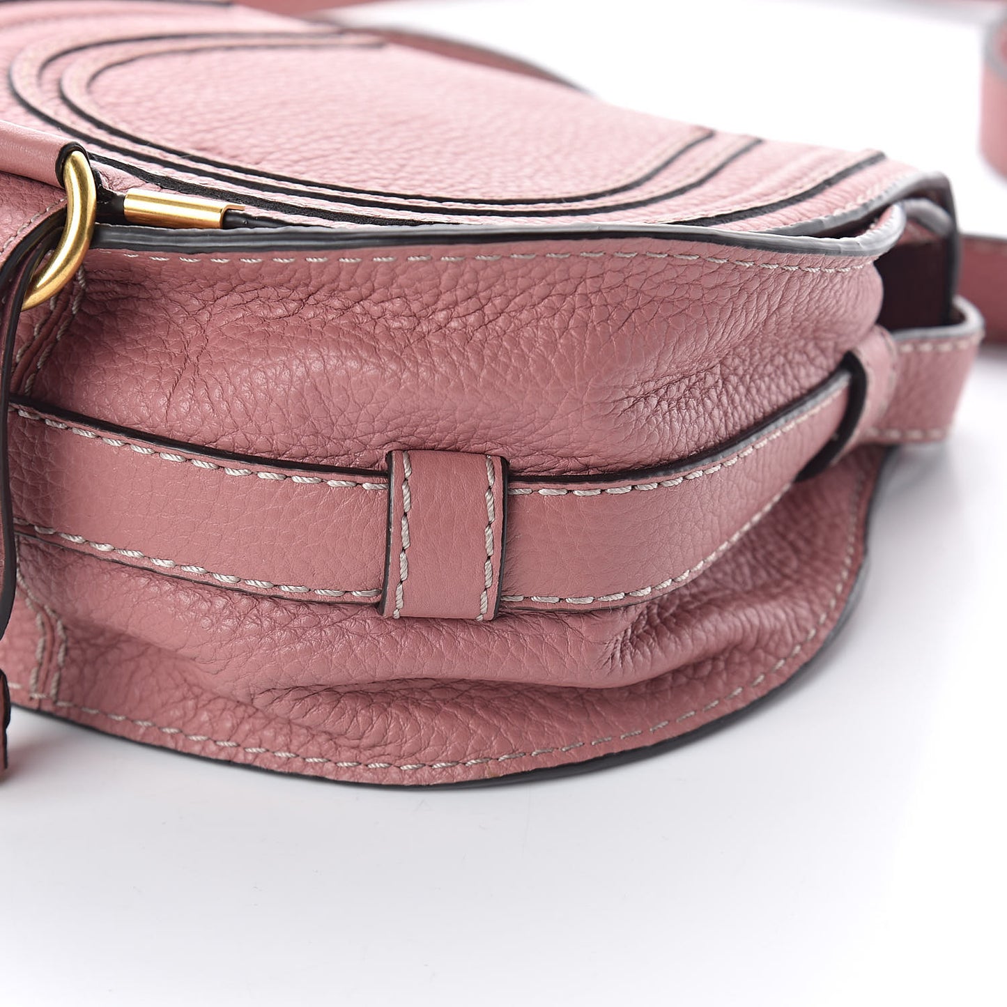 Calfskin Mini Marcie Round Crossbody Bag Rusty Pink