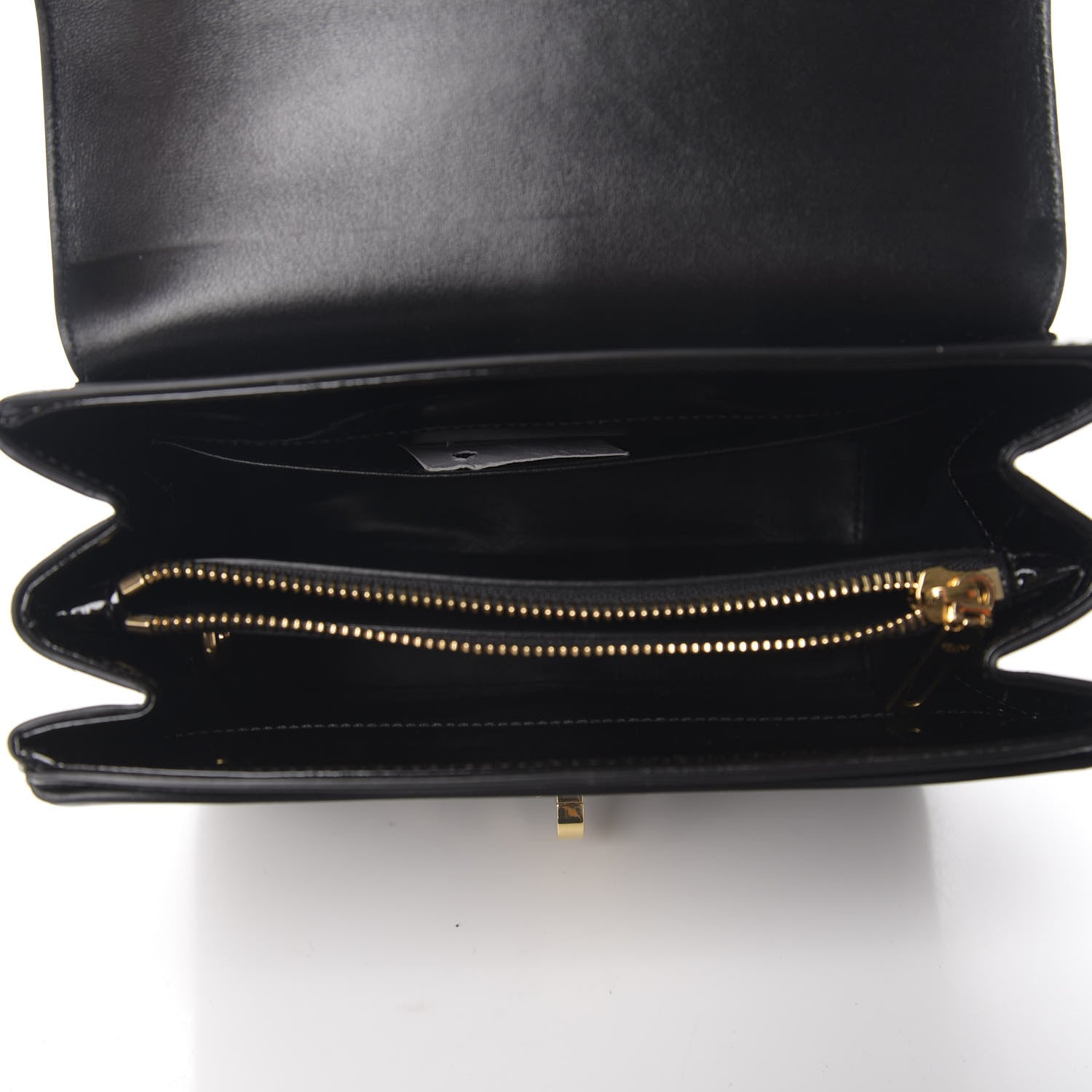 Celine Patent Calfskin Small 16 Top Handle Bag Black 4 of 9