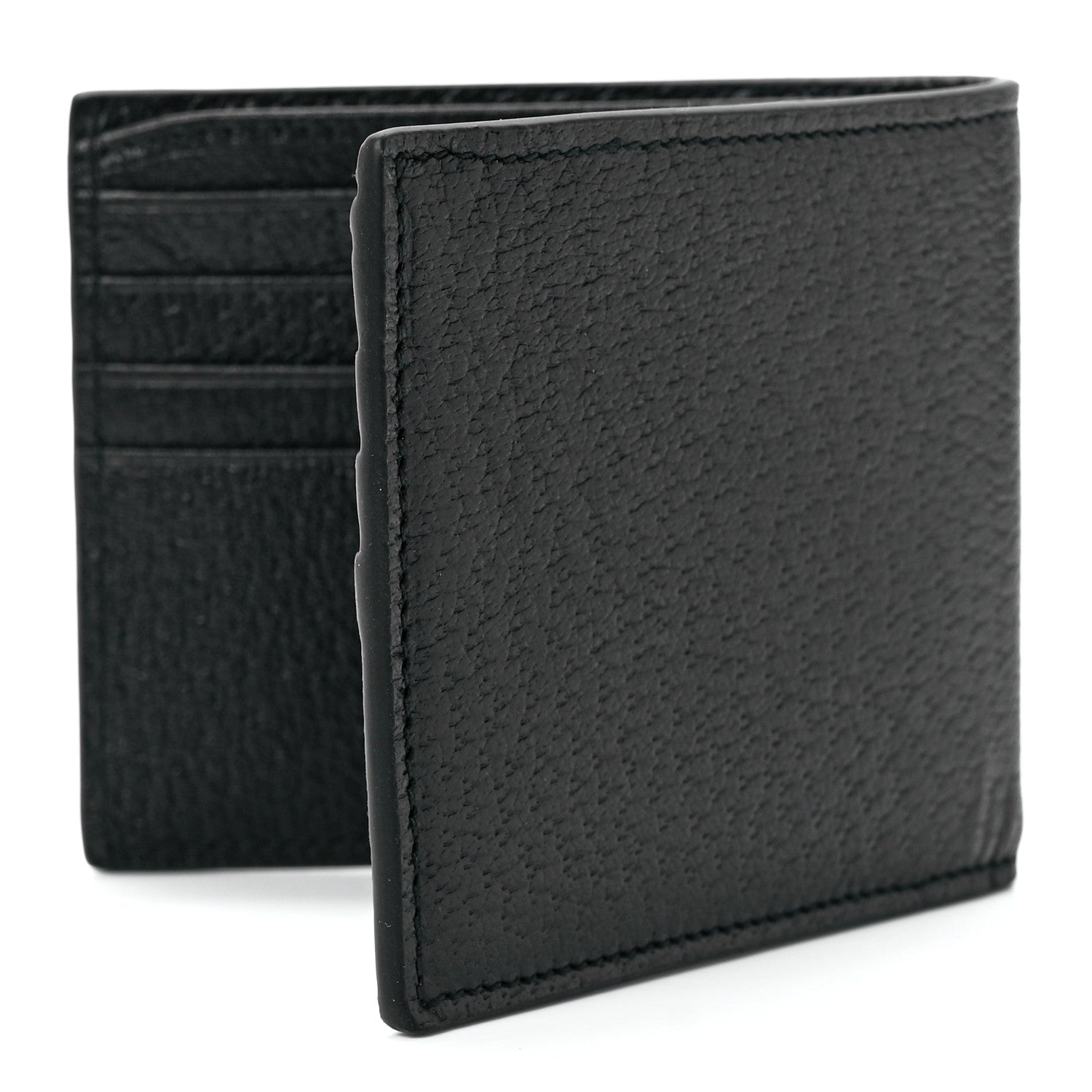 Gucci Calfskin Boar Effect GG Marmont Bi-Fold Wallet Black 3 of 12